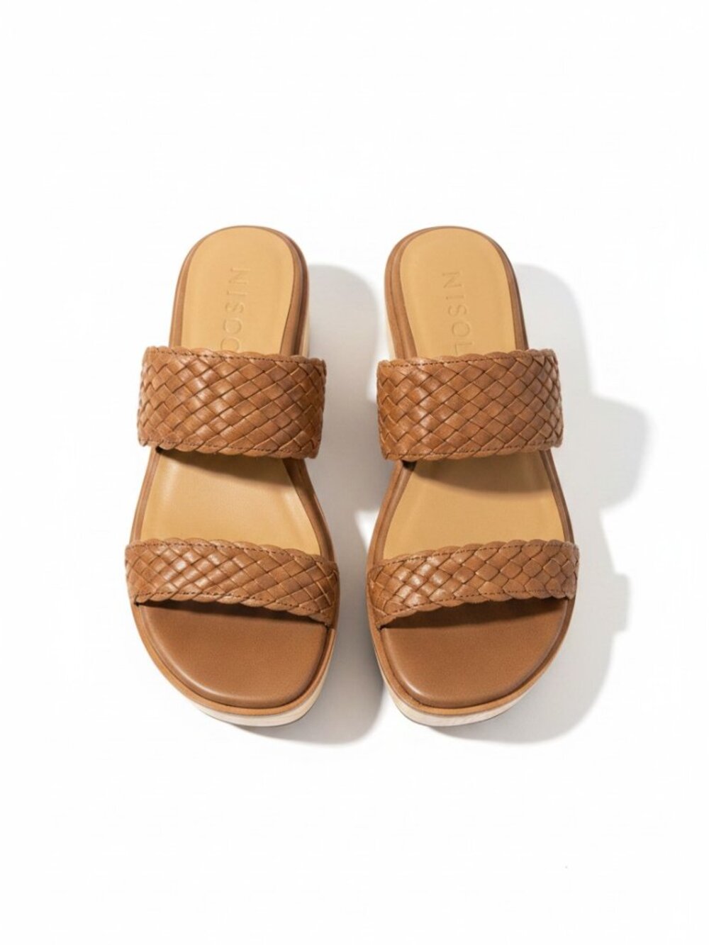 Nisolo Ellie 100% Leather all day woven clog sandal size 5 color almond